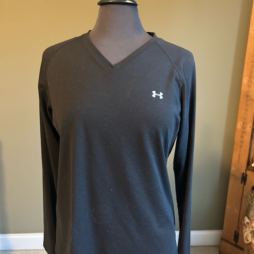 Under Armour Black V-Neck Long Sleeve Top